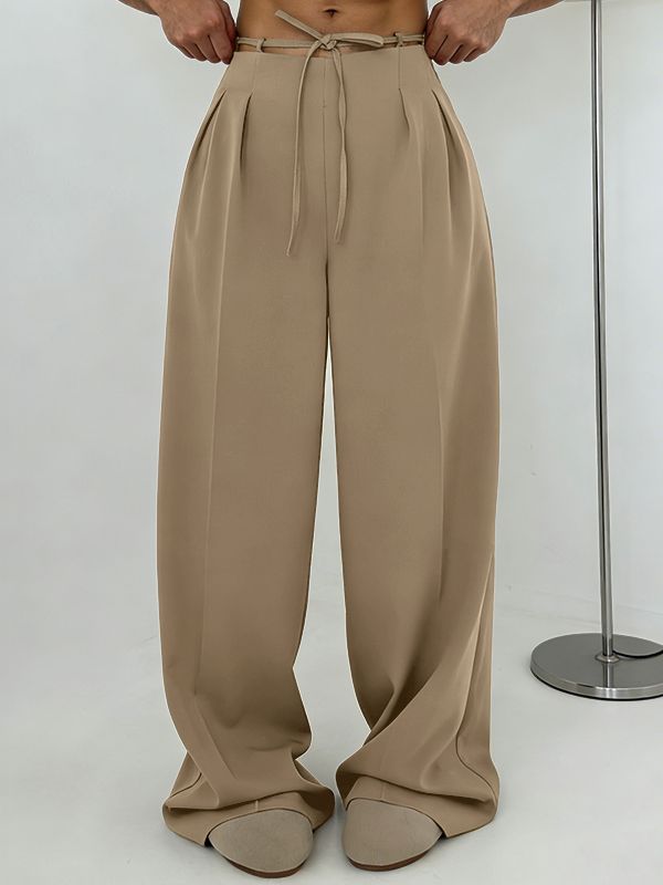 Men's Tie Waist Wide Leg Casual Pant SKUL62060