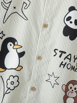 Men's Tie Patchwork Pocket Short Sleeve Shirt SKUL40277