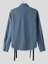 Men's Faux Two Piece Patchwork Long Sleeve Shirt SKUL46566