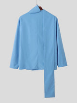 Men's Solid Color Ribbon Cowl Neck Two Pieces Outfit SKUL41313