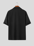Mens Jacquard Revere Collar Short Sleeve Shirt SKUK13135