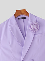 Men's Floral Patchwork Asymmetrical Hem Sleeveless Blazer SKUL23913