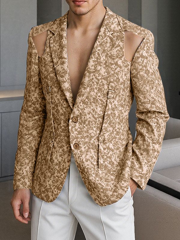 Men's Cut-Out Casual Long Sleeve Blazer SKUL30573