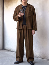 Men's Early Autumn Urban Casual Chest Pocket Two Pieces Outfit SKUL80460