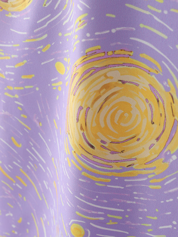 Men's Abstract Oil Painting Print Short Sleeve Shirt SKUL22786