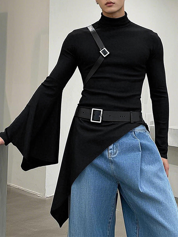 Mens Irregular Hem Long Sleeve T-Shirt SKUK99821