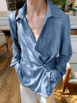 Men's Deconstructed Loose Irregular Long Sleeve Shirt SKUL37748