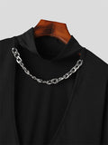 Mens Chain Design Cutout Long Sleeve Bodysuit SKUK41742