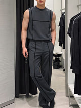 Men's High-Street Vanguard Geometric Line Two Pieces Outfit SKUL79028