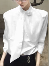 Men's Floral Tie Patchwork Long Sleeve Shirt SKUL41300