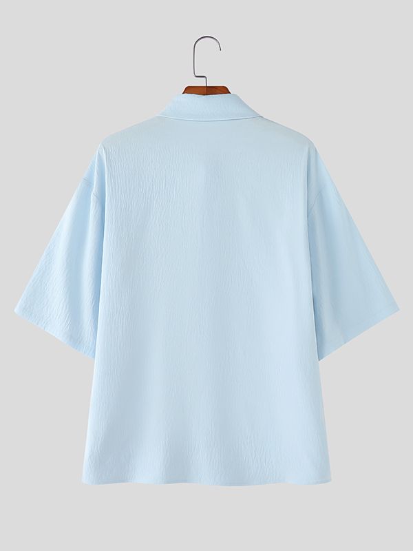 Men's Color Block Patchwork Half Sleeve Shirt SKUL39388