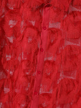 Men's Nightclub Party Semi-Sheer Fringe Button-Up Long Sleeve Shirt SKUL76467