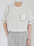 Mens Contrast Striped Print Short Sleeve T-Shirt SKUK16287