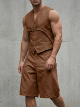 Men's Avant-Garde Deconstructed Buckled Two Pieces Outfit SKUL66877