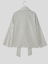 Men's Striped Tie Long Sleeve Shirt SKUL30768