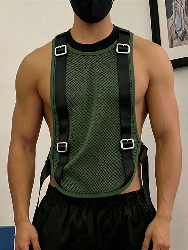 Men's Deconstructed Sheer Mesh Tank SKUL63144
