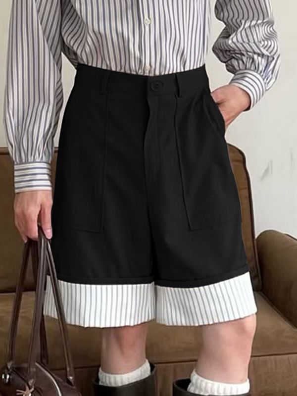 Men's Striped Contrast Casual Short SKUL48726