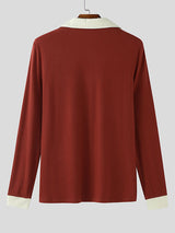 Men's Solid Color Textured Long Sleeve Shirt SKUL28426