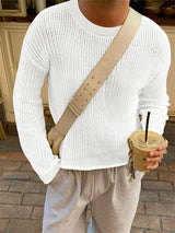 Men's Hollow Out Mesh Crew Neck Long Sleeve T-Shirt SKUL25833