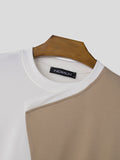 Mens Irregular Patchwork Casual Short Sleeve T-Shirt SKUK46416