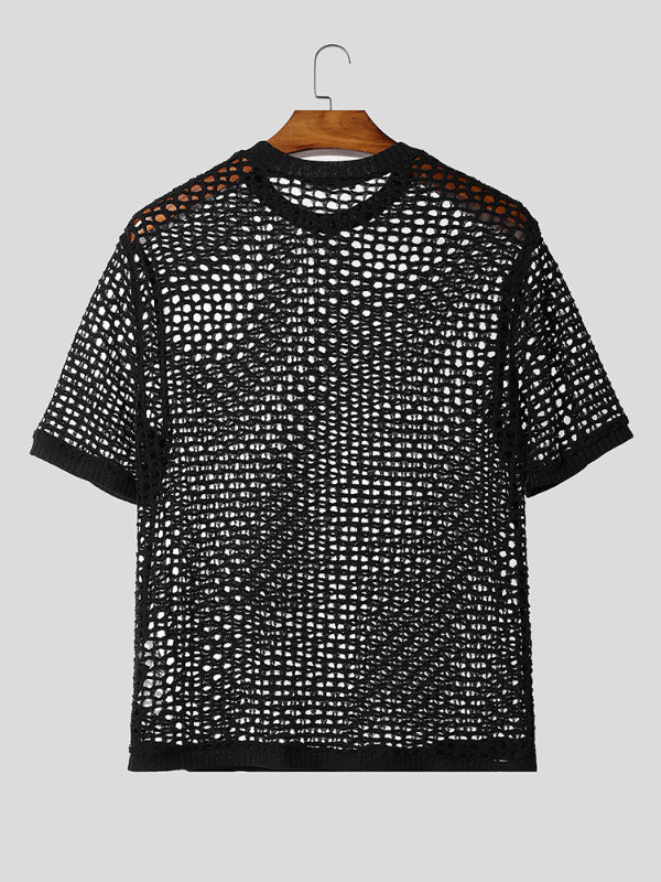 Mens Sheer Mesh Short Sleeve T-Shirt SKUL19709