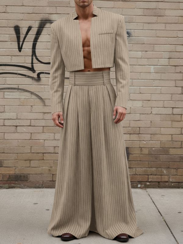 Men's Minimalist Striped Casual Two Pieces Outfit SKUL45233