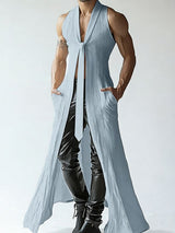 Men's Avant-Garde Flowy Lightweight Longline Cardigan SKUL63096