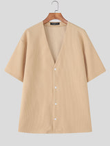 Men's Waffle Knit Short Sleeve Shirt SKUL22683