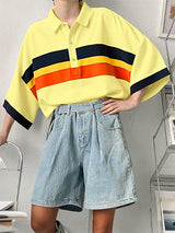 Men's Contrast Stripe Half Sleeve Shirt SKUL28481