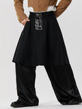 Mens PU Leather Patchwork Metal Detail Skirt SKUK26531