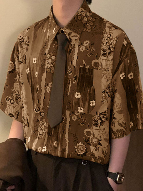 Mens Floral Print Long Sleeve Shirt SKUL01046