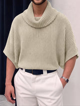 [Pre-order] Men's Clean-Fit Minimalist Coffee Lounge Ribbed Knit Drop Shoulder Sweater SKUL86869