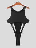Mens Cutout Buckle Design Sleeveless Bodysuit SKUK41224