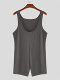 Mens Solid Rib-Knit Sleeveless Bodysuit SKUK35599
