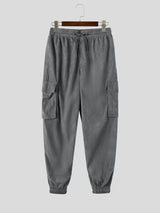 Men's Japanese Workwear City Walk Corduroy Cargo Flap Pocket Cuffed Pant SKUL84772