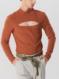 Mens Cutout Knit Long Sleeve Bodysuit SKUK26758