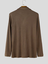 Men's Early Autumn Urban Casual Ribbed Knit Button Down Long Sleeve Lapel Collar Cardigan SKUL79219