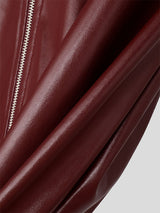 Mens Faux Leather Zip-Up Short Sleeve Shirt SKUL00889