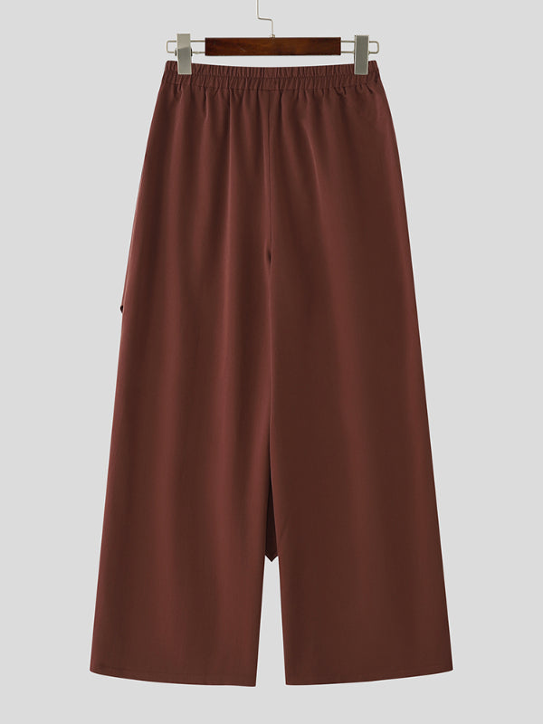 Men's Solid Color Layered Casual Pant SKUL29788