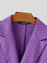 Men's Fashion Runway Pinstripe Double Breasted Two Pieces Outfit SKUL63179