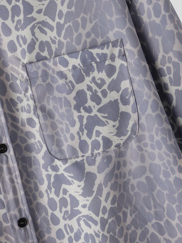 Men's Retro Resort Leopard Print Satin Two Pieces Outfit SKUL80355