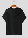 Mens Waffle Knit Solid Hooded T-Shirt SKUK15517