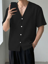 Men's Waffle Knit Short Sleeve Shirt SKUL22683