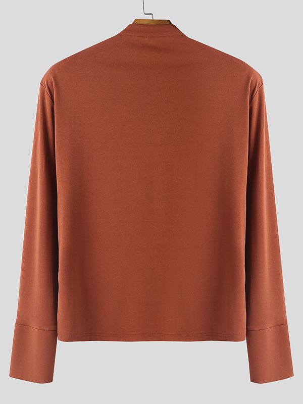 Men's Contrast Mesh Long Sleeve Shirt SKUL50066