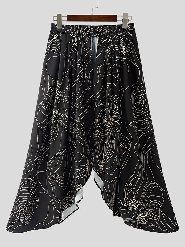 Men's Ripple Print Design Skirt SKUL48791