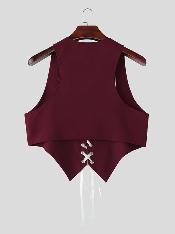 Men's Tie Contrast Color Street Style Waistcoat SKUL41263