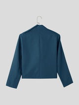 Mens Solid Color Asymmetrical Long Sleeve Blazer SKUK94589