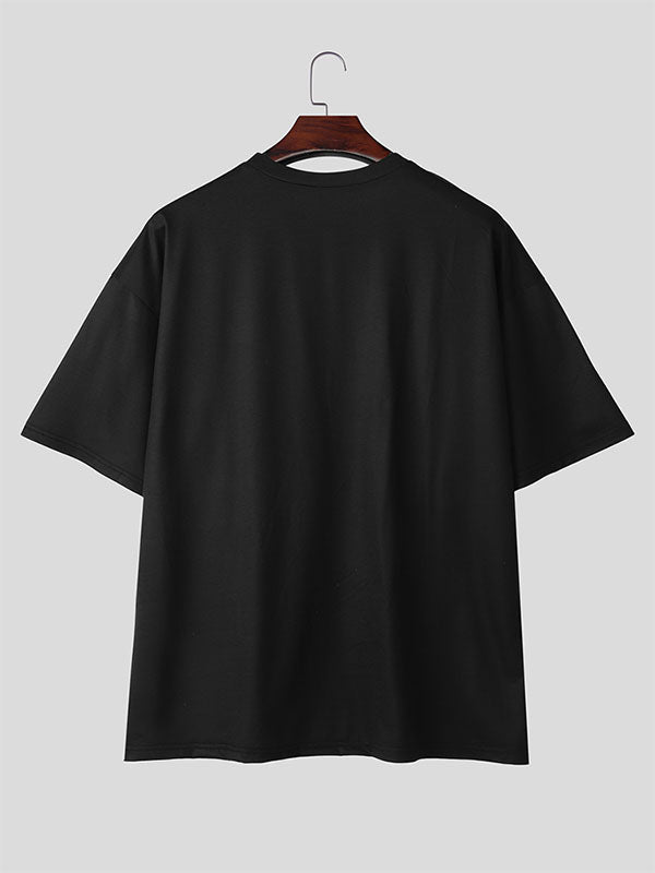 Mens 3D Bow Patchwork Casual Short Sleeve T-Shirt SKUL07818