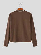 Men's Casual Contrast Long Sleeve T-shirt SKUL50997