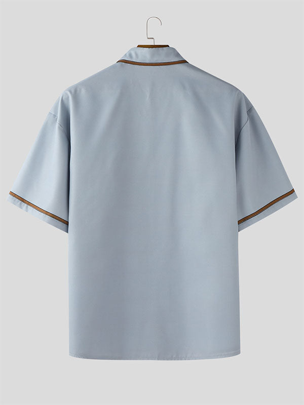 Mens Contrast Stripe Short Sleeve Shirt SKUL19109